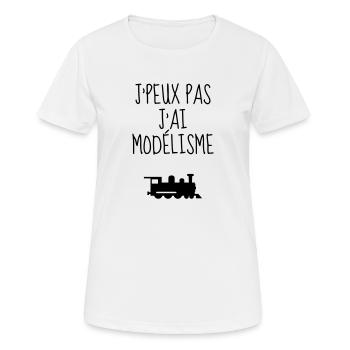 modélisme / modéliste / maquette / geek - T-shirt respirant Femme - blanc - Devant - AI Model Female 172 dark (172cm)