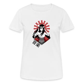 Ein Mädchen, das Musik hört - Frauen T-Shirt atmungsaktiv - Weiß - Vorne - AI Model Female 172 dark (172cm)