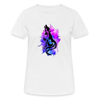 loup encre - T-shirt respirant Femme - blanc - Devant - AI Model Female 172 dark (172cm)