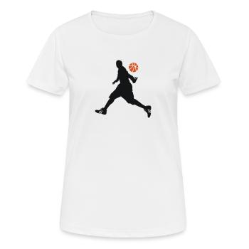 JOUEURS DE BASKET DÉPLACER - T-shirt respirant Femme - blanc - Devant - AI Model Female 172 dark (172cm)