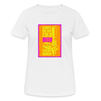Bière fraîche - Cold beer - T-shirt respirant Femme - blanc - Devant - AI Model Female 172 dark (172cm)