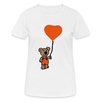 bear with baloon - Women's Breathable T-Shirt - white - Front - AI Model Female 172 dark (172cm)