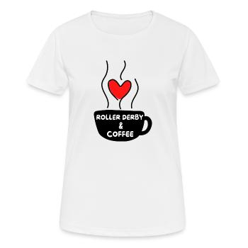 Roller derby & coffee. - Women's Breathable T-Shirt - white - Front - AI Model Female 172 dark (172cm)
