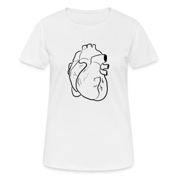 Cœur - T-shirt respirant Femme - blanc - Devant - AI Model Female 172 dark (172cm)