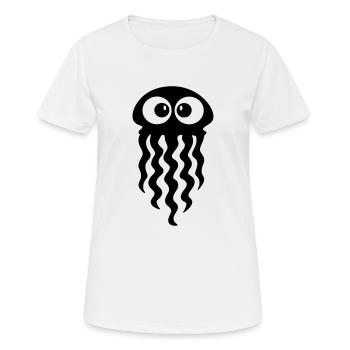 Qualle - Frauen T-Shirt atmungsaktiv - Weiß - Vorne - AI Model Female 172 dark (172cm)
