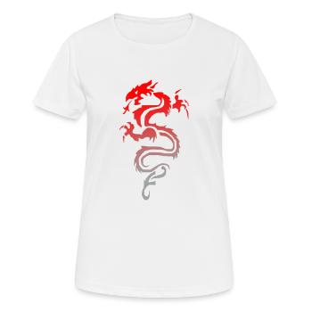 dragon tribal - T-shirt respirant Femme - blanc - Devant - AI Model Female 172 dark (172cm)