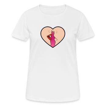 Pop Art / Graphic Novel: coeur avec quelques baisers - T-shirt respirant Femme - blanc - Devant - AI Model Female 172 dark (172cm)