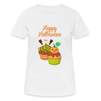 Halloween cupcake muffin cake baking sweets - Women's Breathable T-Shirt - white - Front - AI Model Female 172 dark (172cm)