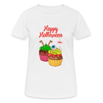 Halloween Cupcake Muffin Kuchen Backen Süßigkeiten - Frauen T-Shirt atmungsaktiv - Weiß - Vorne - AI Model Female 172 dark (172cm)