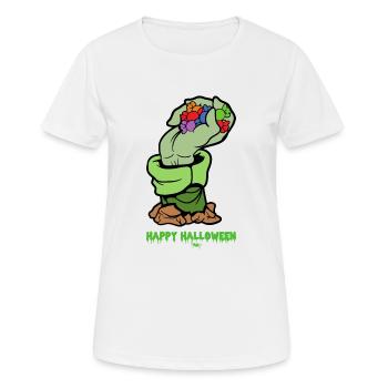 Halloween Monster Zombie Horror Trick or Treat - Frauen T-Shirt atmungsaktiv - Weiß - Vorne - AI Model Female 172 dark (172cm)