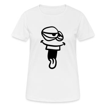 visage drôle monstre tête clipart drôle bande dessinée c - T-shirt respirant Femme - blanc - Devant - AI Model Female 172 dark (172cm)