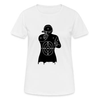 Writers are target - T-shirt respirant Femme - blanc - Devant - AI Model Female 172 dark (172cm)