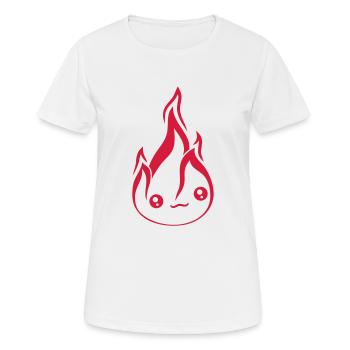 klein suess gesicht niedlich comic cartoon feuer f - Frauen T-Shirt atmungsaktiv - Weiß - Vorne - AI Model Female 172 dark (172cm)