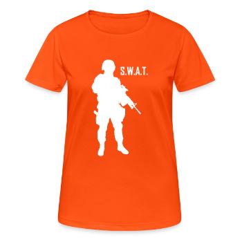 écraser - T-shirt respirant Femme - orange néon - Devant - AI Model Female 172 dark (172cm)