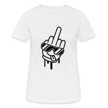 Cool Fuck Off Hand - Frauen T-Shirt atmungsaktiv - Weiß - Vorne - AI Model Female 172 dark (172cm)