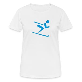 Ski - Frauen T-Shirt atmungsaktiv - Weiß - Vorne - AI Model Female 172 dark (172cm)