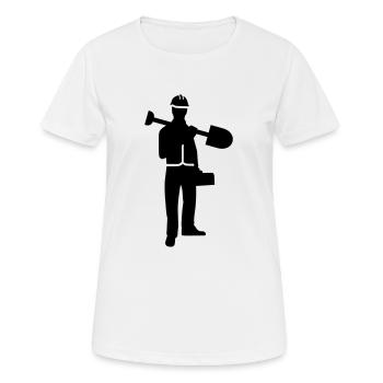 Construction worker - Women's Breathable T-Shirt - white - Front - AI Model Female 172 dark (172cm)
