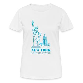 New York - T-shirt respirant Femme - blanc - Devant - AI Model Female 172 dark (172cm)