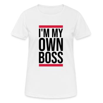 My Own Boss - Frauen T-Shirt atmungsaktiv - Weiß - Vorne - AI Model Female 172 dark (172cm)