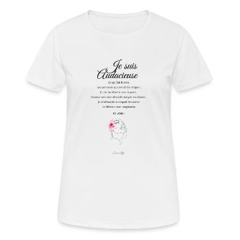 Audacieuse - T-shirt respirant Femme - blanc - Devant - AI Model Female 172 dark (172cm)