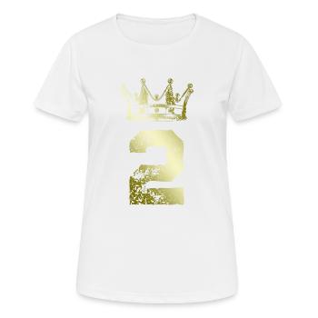 2 Couronne de numéros - T-shirt respirant Femme - blanc - Devant - AI Model Female 172 dark (172cm)