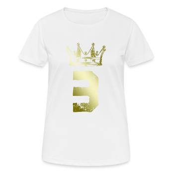3 Zahl Krone - Frauen T-Shirt atmungsaktiv - Weiß - Vorne - AI Model Female 172 dark (172cm)