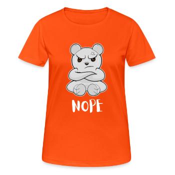 Nope Ours polaire paresseux drôle - T-shirt respirant Femme - orange néon - Devant - AI Model Female 172 dark (172cm)