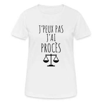 greffier , greffe , tribunal , justice , juge - T-shirt respirant Femme - blanc - Devant - AI Model Female 172 dark (172cm)