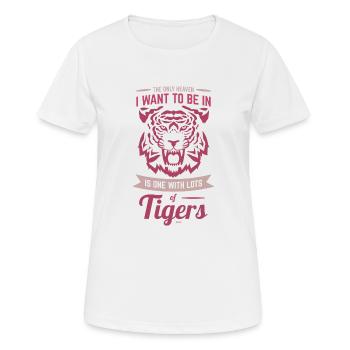 Sky Tiger Asia Cat Dicton - T-shirt respirant Femme - blanc - Devant - AI Model Female 172 dark (172cm)