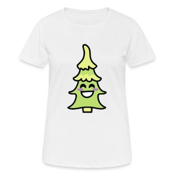 Christmas tree smile Christmas tree Christmas - Women's Breathable T-Shirt - white - Front - AI Model Female 172 dark (172cm)