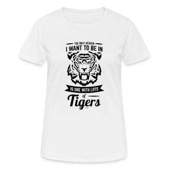 Tigerkopf Tigergesicht Raubtier Großkatze - Frauen T-Shirt atmungsaktiv - Weiß - Vorne - AI Model Female 172 dark (172cm)