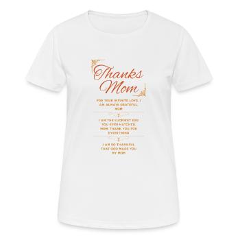 Thank you mom - gift - Women's Breathable T-Shirt - white - Front - AI Model Female 172 dark (172cm)