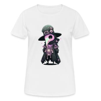Plague Doctor with Hearts - Women's Breathable T-Shirt - white - Front - AI Model Female 172 dark (172cm)