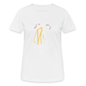 Schotter, Mountainbike, Leidenschaft Radfahren, Radfahrer - Frauen T-Shirt atmungsaktiv - Weiß - Vorne - AI Model Female 172 dark (172cm)