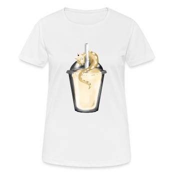 Milchshake mit Drache - Frauen T-Shirt atmungsaktiv - Weiß - Vorne - AI Model Female 172 dark (172cm)