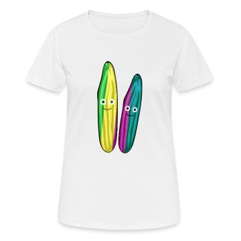 Concombre,Couple,Concombre,Concombre,Concombre,Couple - T-shirt respirant Femme - blanc - Devant - AI Model Female 172 dark (172cm)