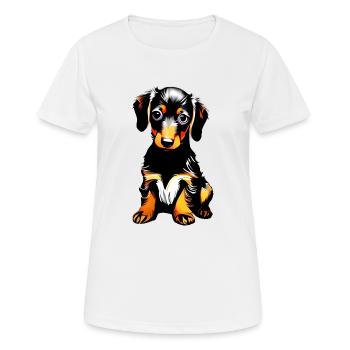 Chien Propriétaire Chiens Teckel Chien Chien Propriétaire Chien Propriétaire - T-shirt respirant Femme - blanc - Devant - AI Model Female 172 dark (172cm)