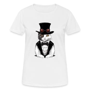 Hecty le chat chic - T-shirt respirant Femme - blanc - Devant - AI Model Female 172 dark (172cm)