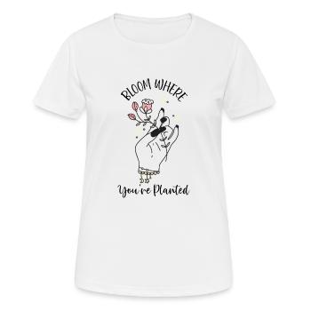 Bloom Where You're Planted Plant Lovers - Women's Breathable T-Shirt - white - Front - AI Model Female 172 dark (172cm)