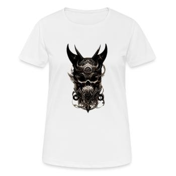 Crâne avec cornes - T-shirt respirant Femme - blanc - Devant - AI Model Female 172 dark (172cm)