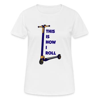 E-Scooter Roller Scooter - T-shirt respirant Femme - blanc - Devant - AI Model Female 172 dark (172cm)