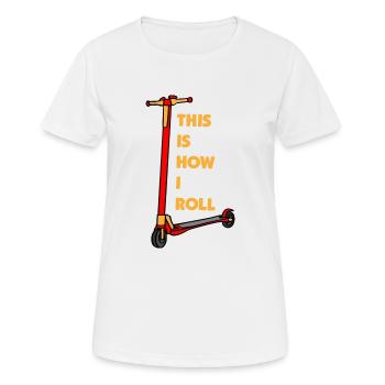 E-Scooter Roller Scooter - T-shirt respirant Femme - blanc - Devant - AI Model Female 172 dark (172cm)