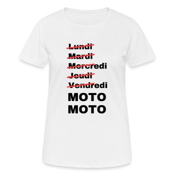 week-end moto - T-shirt respirant Femme - blanc - Devant - AI Model Female 172 dark (172cm)