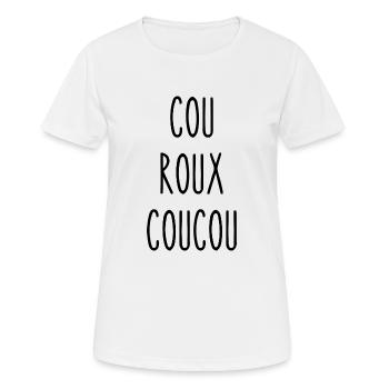 cou roux coucou - T-shirt respirant Femme - blanc - Devant - AI Model Female 172 dark (172cm)