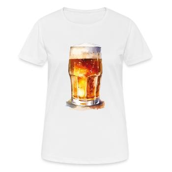 bière - T-shirt respirant Femme - blanc - Devant - AI Model Female 172 dark (172cm)