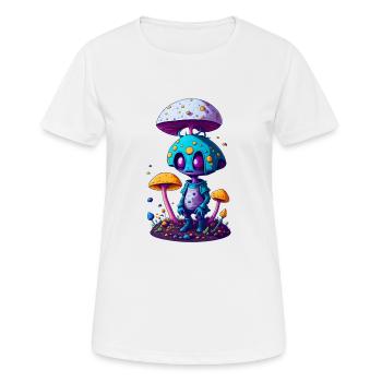 Trippy Alien 01 - Frauen T-Shirt atmungsaktiv - Weiß - Vorne - AI Model Female 172 dark (172cm)