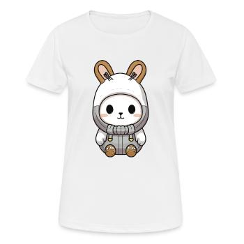 Bunny Winter Animal Cute Comic - Women's Breathable T-Shirt - white - Front - AI Model Female 172 dark (172cm)
