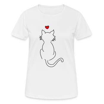 Wir lieben Katzen - Frauen T-Shirt atmungsaktiv - Weiß - Vorne - AI Model Female 172 dark (172cm)