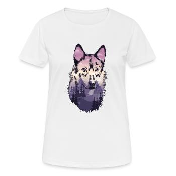 Chien de berger loup - T-shirt respirant Femme - blanc - Devant - AI Model Female 172 dark (172cm)