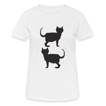 katzen schwarz - Frauen T-Shirt atmungsaktiv - Weiß - Vorne - AI Model Female 172 dark (172cm)